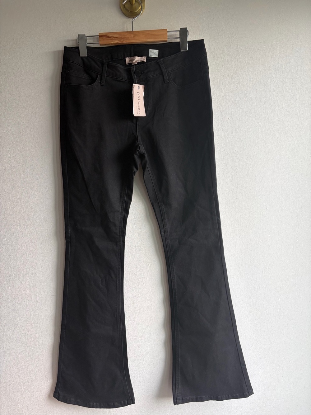 Philosophy Black Pants with Subtle Button Detail